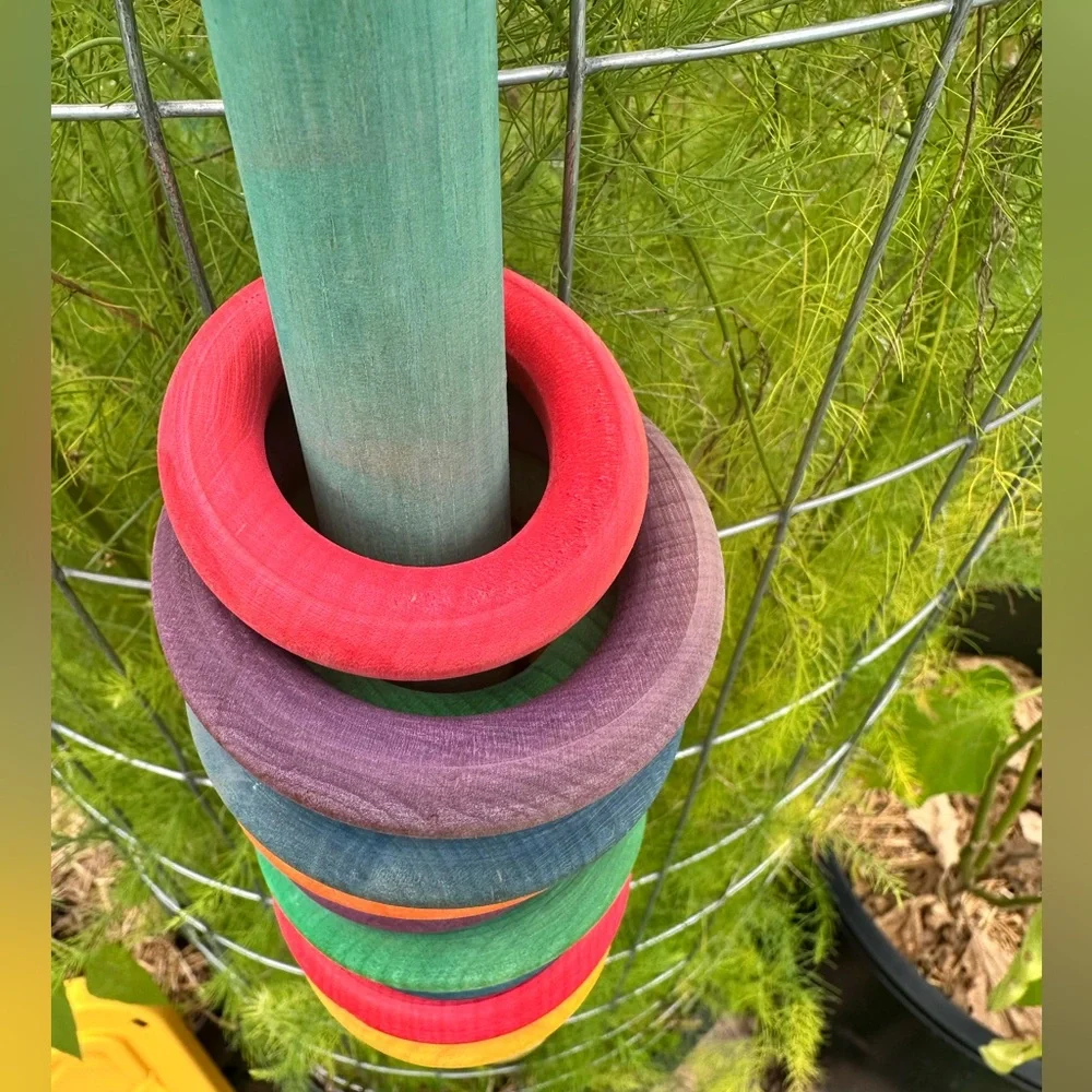 Handmade Multi size Wooden Rings Bird Toy with Bell